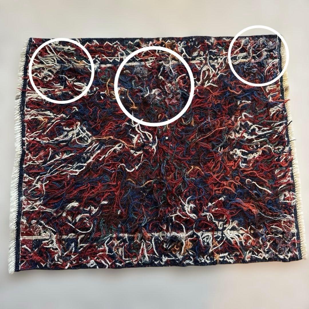 手織りキリムラグ 50cm×61cm◇トルコ製ヴィンテージ◇フェード トライバル