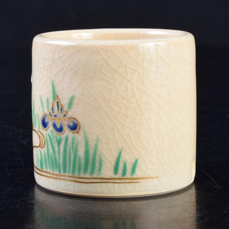 茶道具 京焼 色絵 菖蒲文 蓋置 在銘 V 8528 - メルカリ