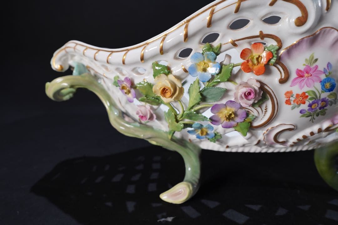 マイセン 色絵貼花オープンワークコンポート - メルカリ