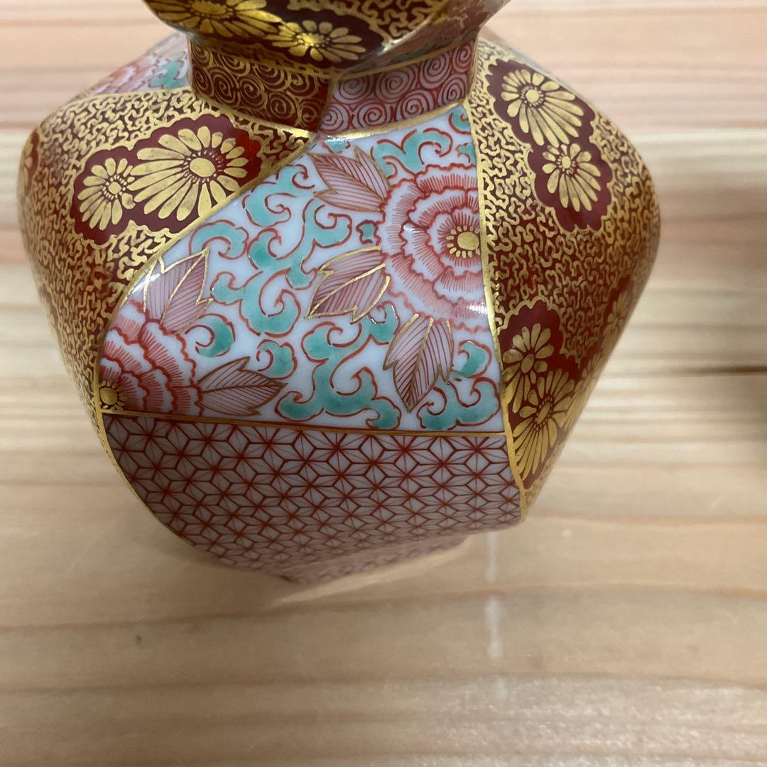 九谷清山 赤絵金彩小紋 捻瓢型徳利 1対 - メルカリ