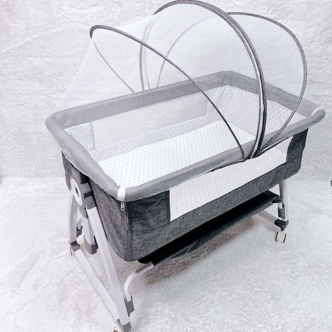 ベビーベッド　高さ調整可能　バウンサー　添い寝　折り畳み　蚊帳 ベビーベッド 高さ調整可能 バウンサー 添い寝 折り畳み 蚊帳