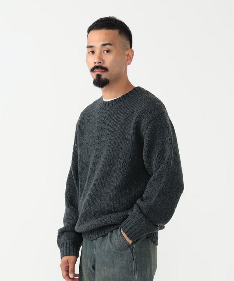 BEAMS PLUSクルーネックニットCrew Corkscrew Yarn3G - メルカリ
