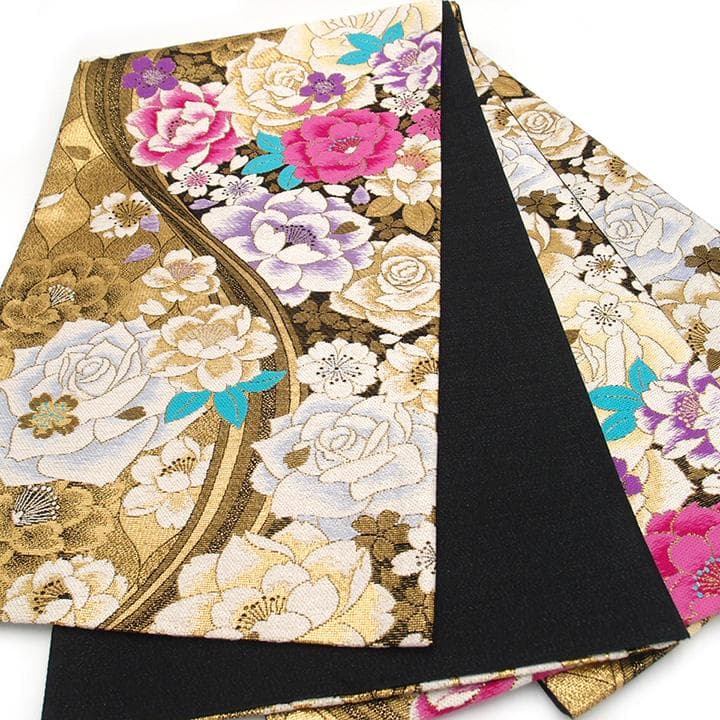 振袖用袋帯 華やかな花柄 京都 西陣 フォーマル 正絹 結婚式 美品 sa95