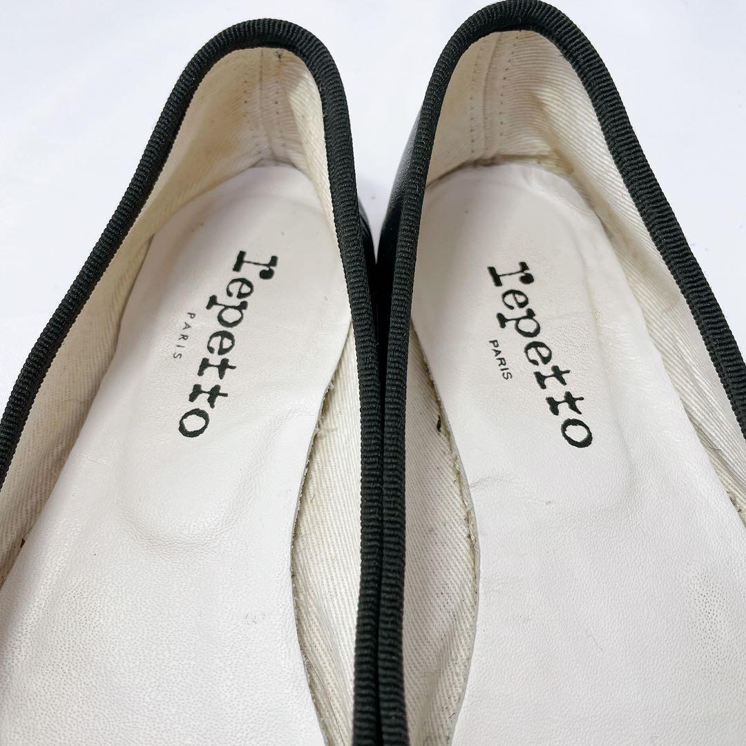 レペット バレエシューズ サンドリオン 37 本革 フラット リボン 黒