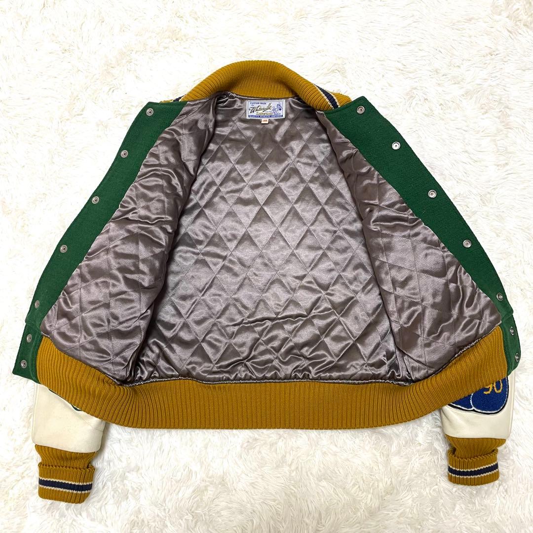 Whitesville スタジャン 38 M相当 袖レザー ボクシングモチーフ - メルカリ