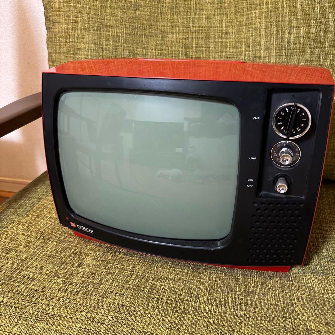 レトロブラウン管テレビ 赤日立 - メルカリ