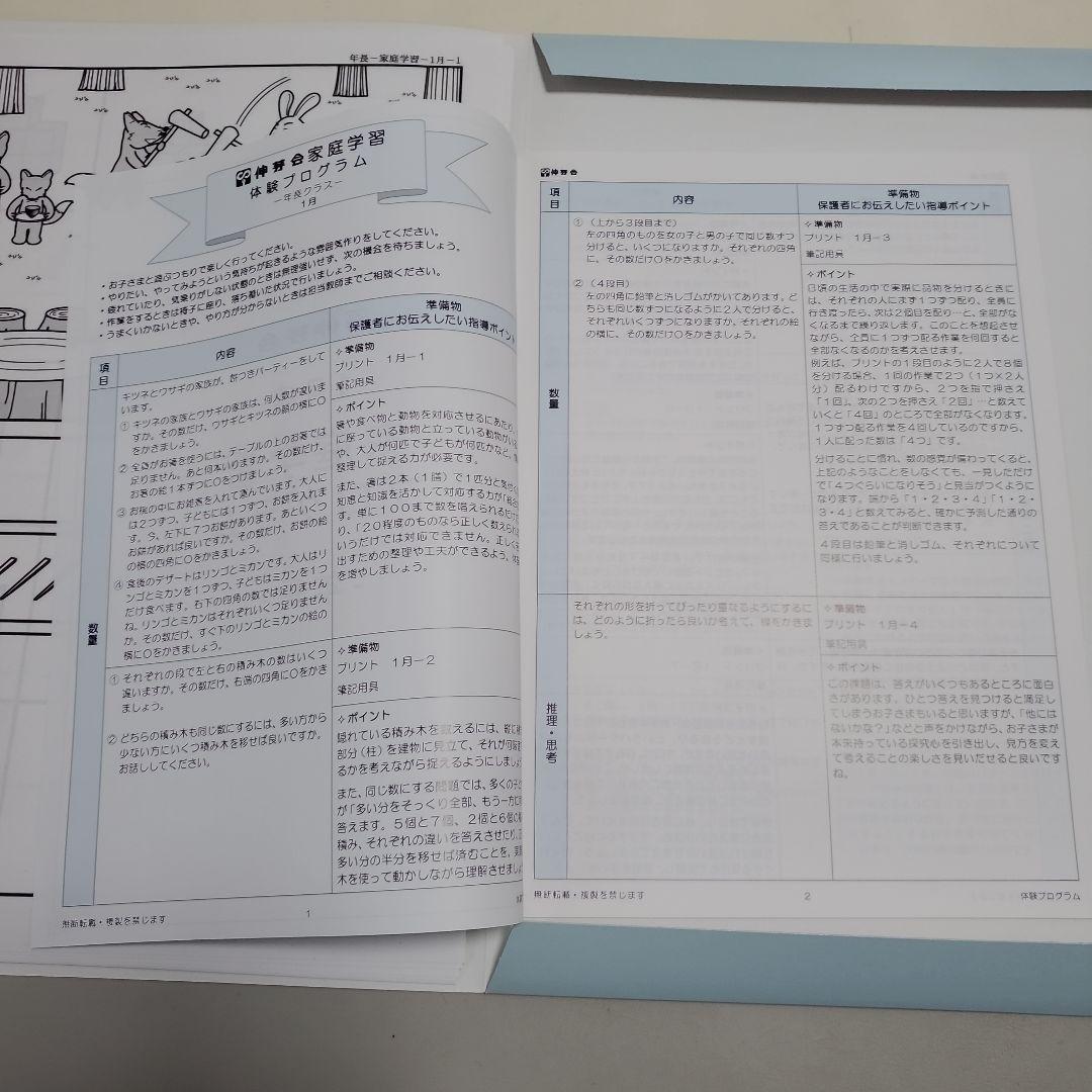 伸芽会 家庭学習プログラム (1年分) - 年長