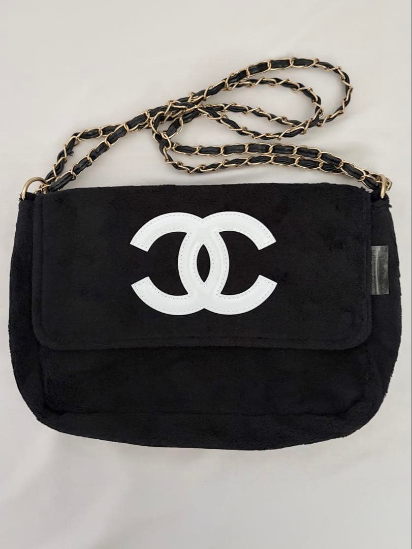 ノベルティ ショルダーバッグ パイル生地 ロゴマーク シャネル 美品
