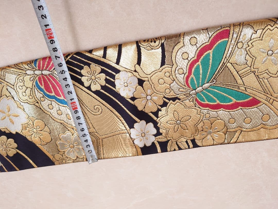 正絹 二部式 作り帯 ハーフ成人式 十三詣り 振袖 成人式 一点物 金系