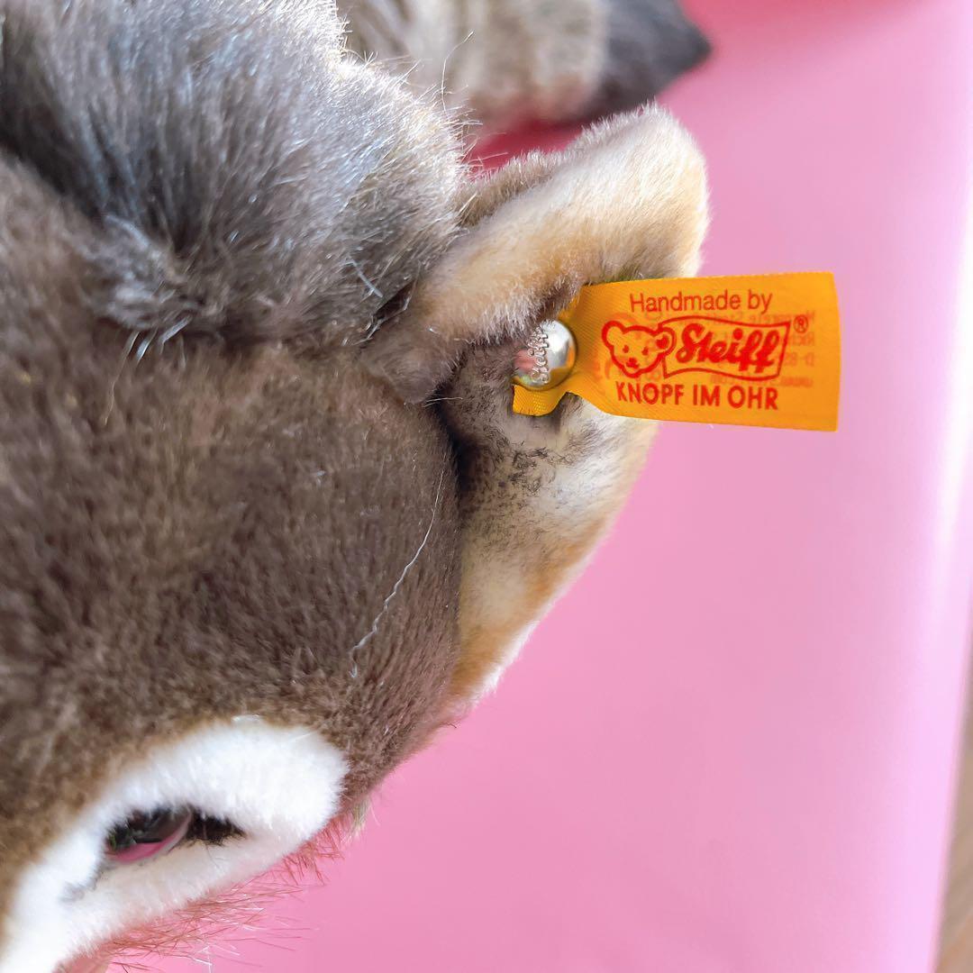 希少 正規品 シュタイフ オオカミ つぶらな瞳がかわいい 狼 ブラウン