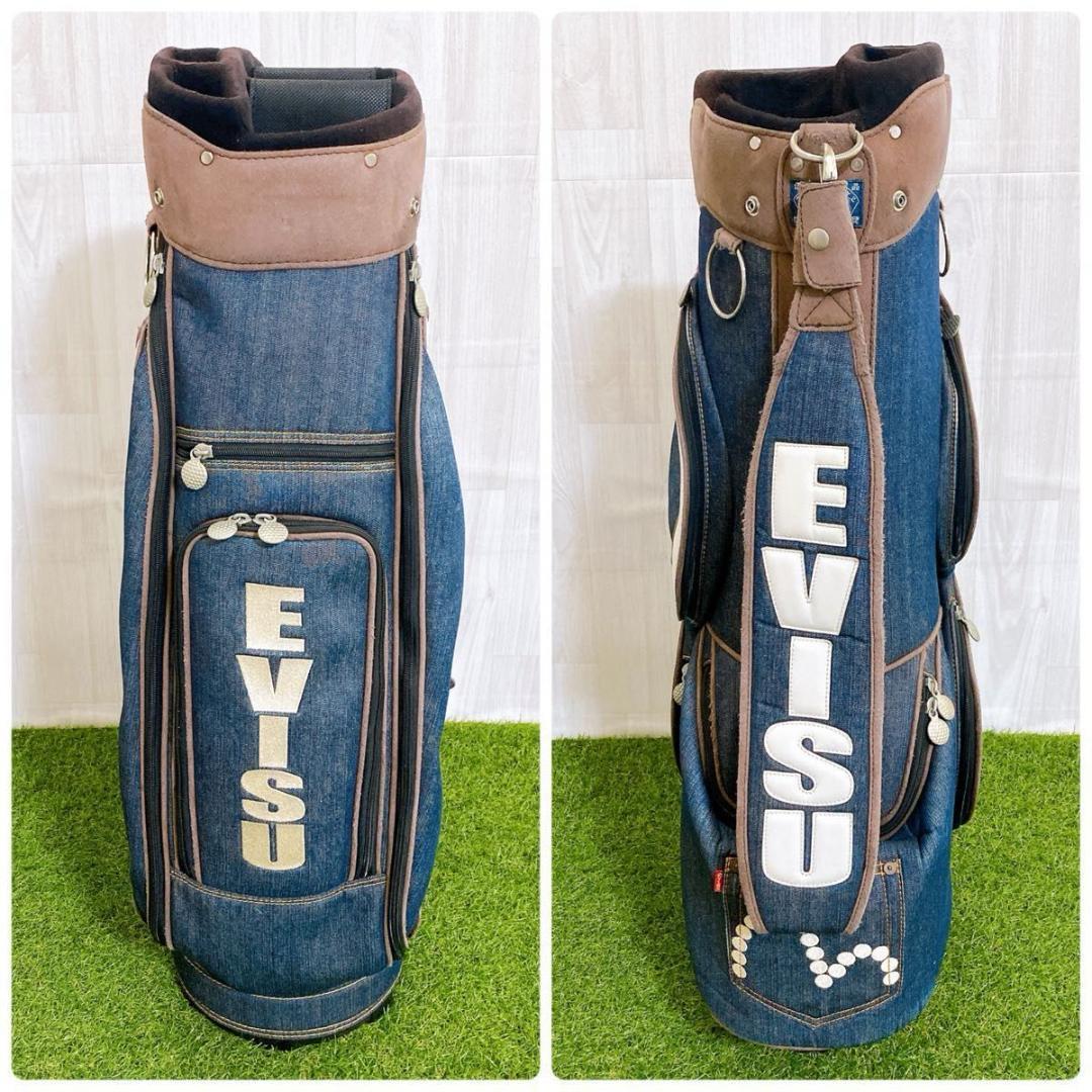 希少 EVISU エヴィス エビス キャディバッグ デニム カモメ ビッグロゴ