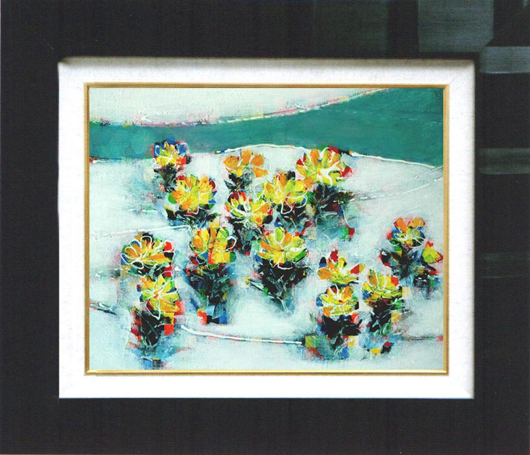 油絵 菅家令子 絵 絵画 インテリア F4-091416 花 福寿草 - メルカリ