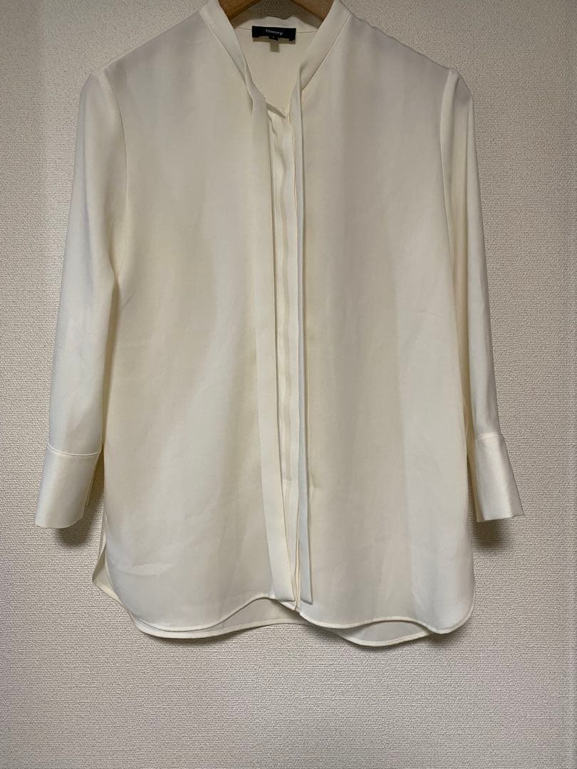 セオリー ジョーゼットタイブラウス アイボリー Sサイズ ボウタイ 長袖