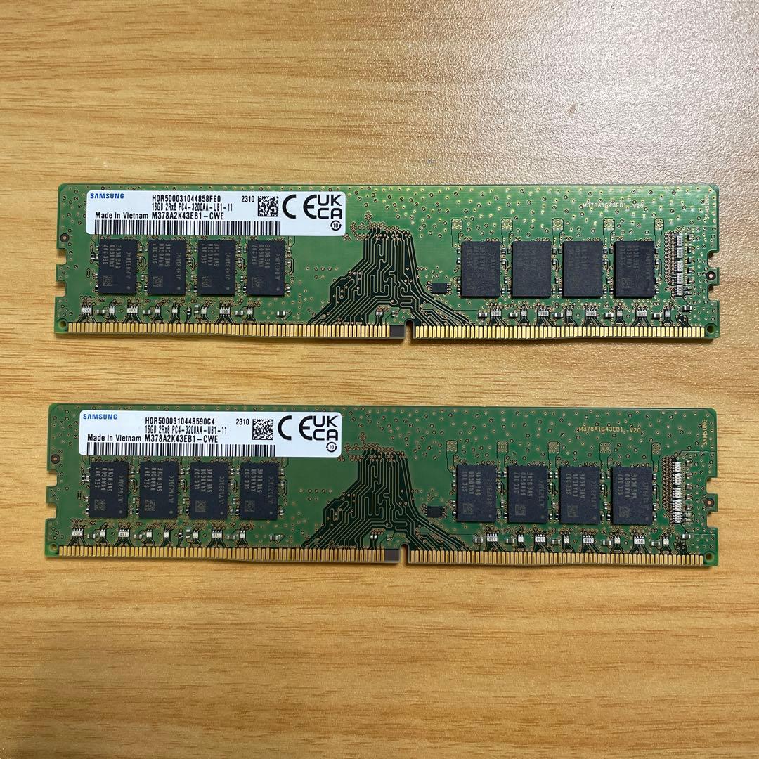 SAMSUNG DDR4 32GB（16GB×2）2R×8 PC4-3200AA Samsung 32GB (2x16GB) DDR4 3200MHz PC4-25600 (PC4-3200AA) CL22