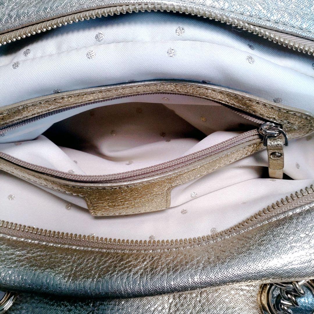 kate spade メタリックゴールド キルティング チェーンバッグ