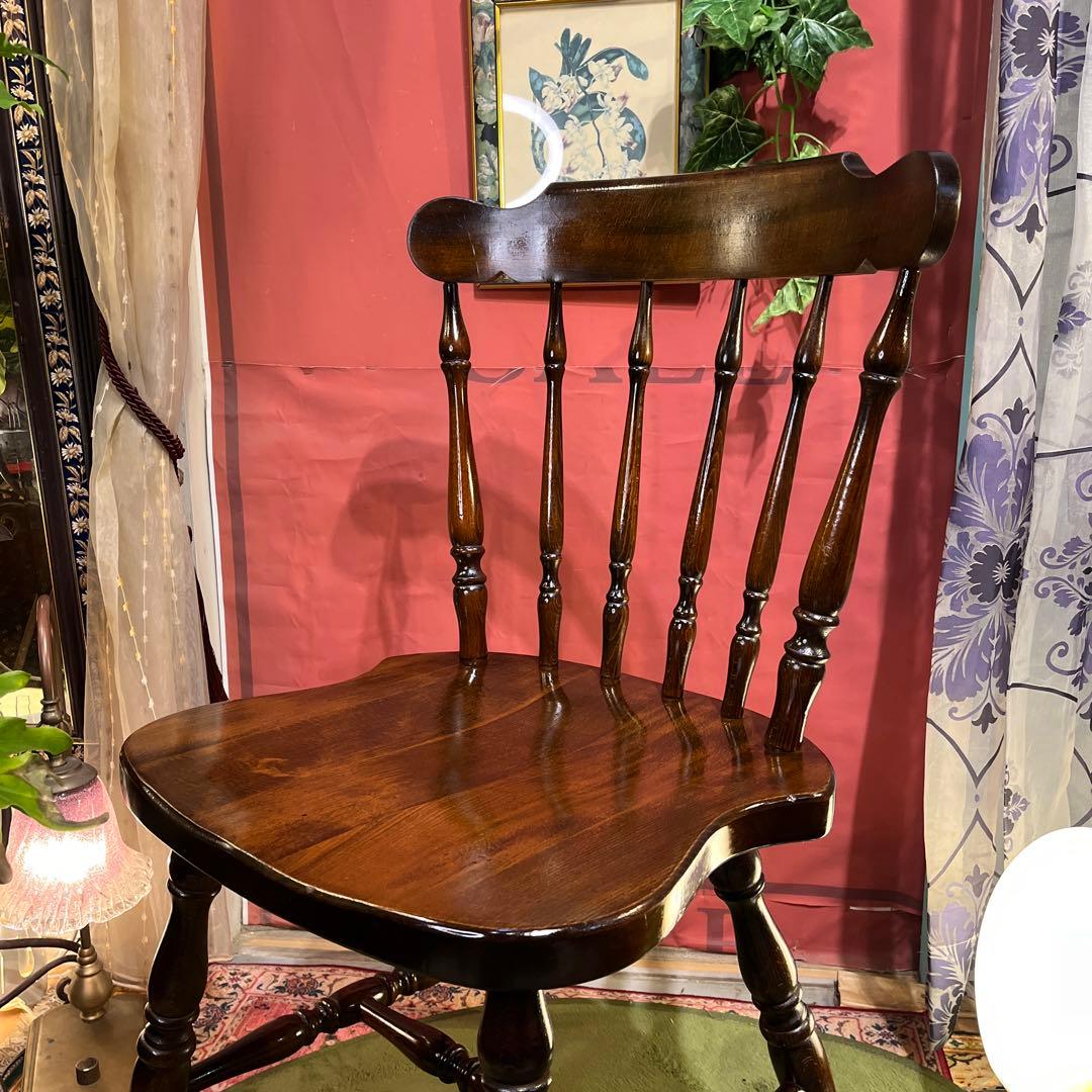 L 2-1 キツツキマーク ヴィンテージ スピンドルチェア 飛騨産業