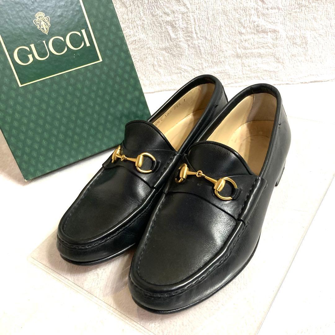 ✨極美品✨　グッチ　ビットローファー　黒　23.5 GUCCI (グッチ) ブラックレザー ラウンドトゥ ビットローファー