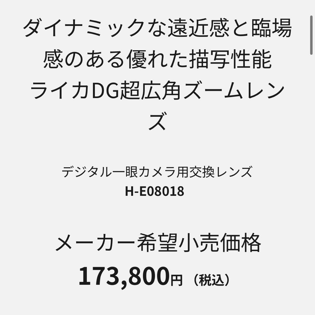【極美品】LUMIX VARIO ELMARIT 8-18mm F2.8-4.0