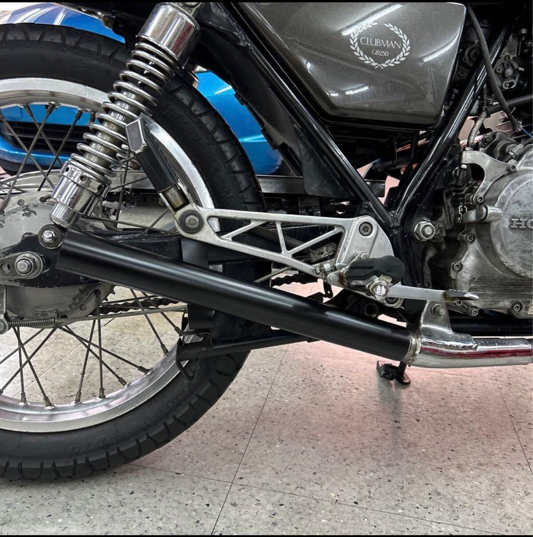 ホンダGB250 クラブマンワンオフショート菅マフラー 純正エキパイ
