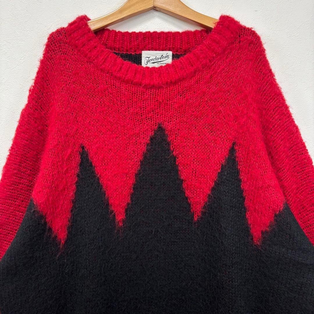 テンダーロイン モヘヤ ニット クルーネック セーター ブラック