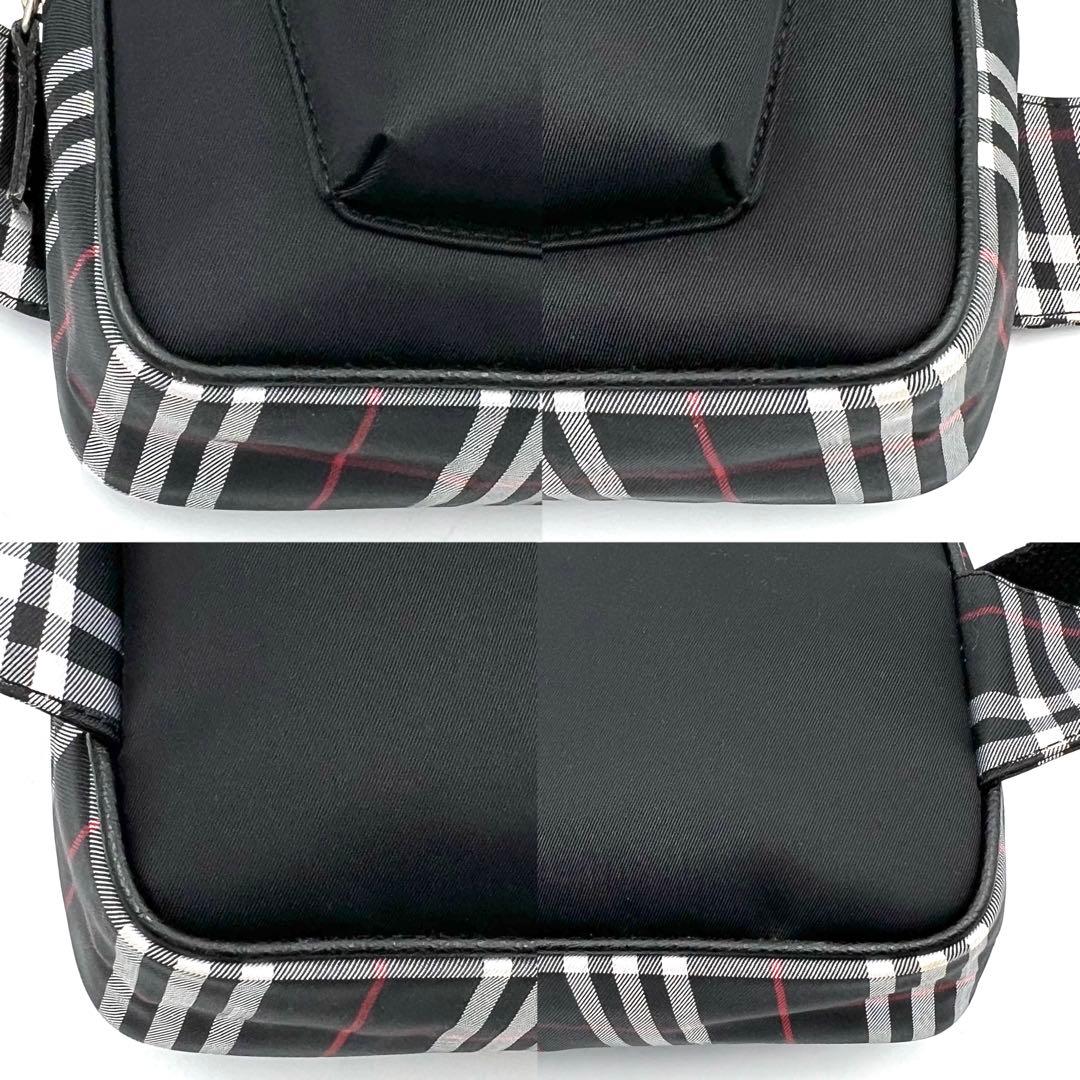 《美品》BURBERRY ノバチェック キャンバス ウエストポーチ ボディバッグ