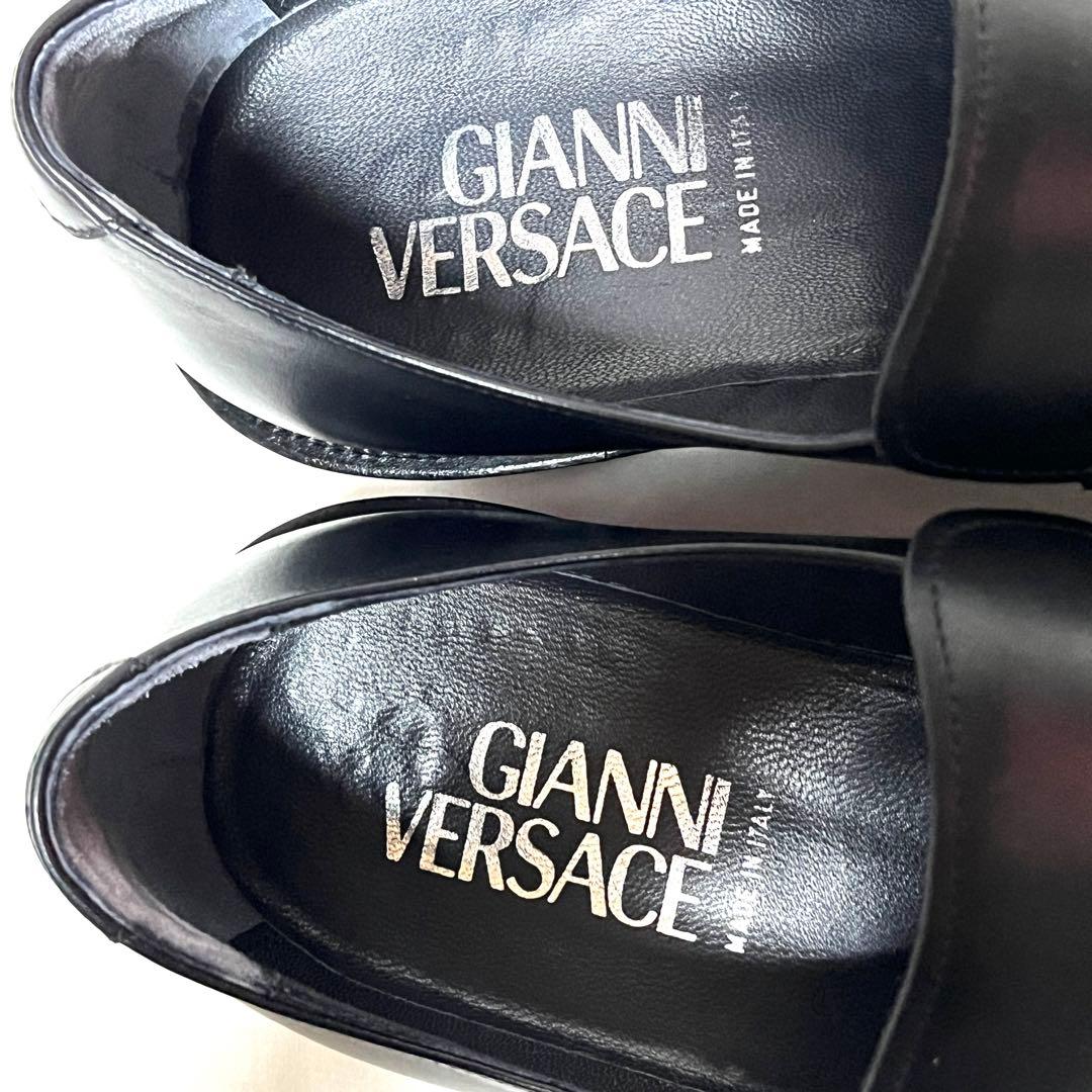 ★美品★GIANNI VERSACE★スワールトゥ★9(27.5cm)★ブラック