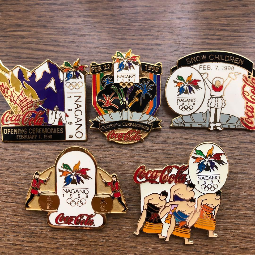 長野オリンピック コカコーラ 稀少ピンバッジ5点セット - メルカリ