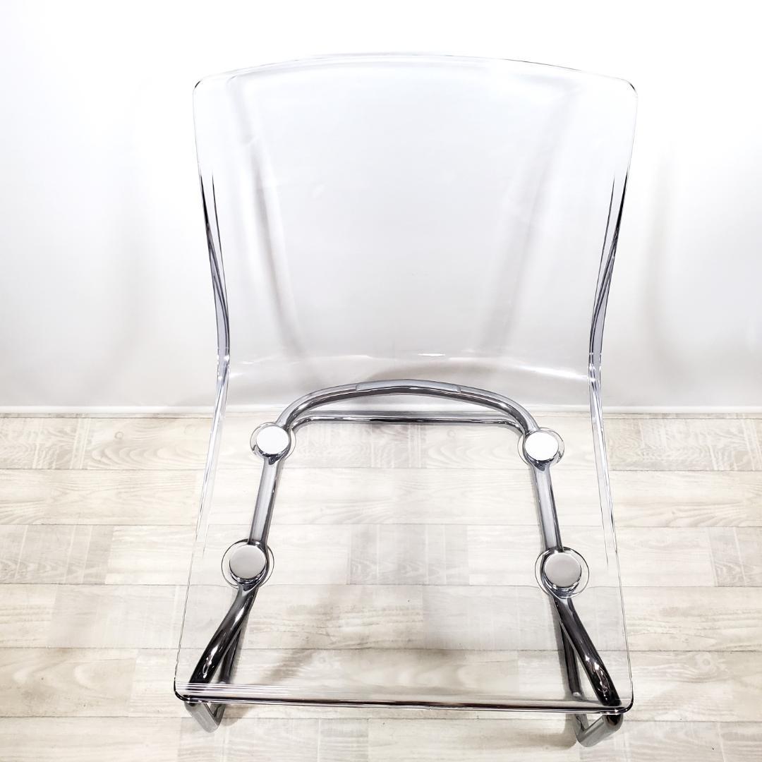 美品☆IKEA イケア☆TOBIAS トービアスチェア☆クリア クロムメッキ