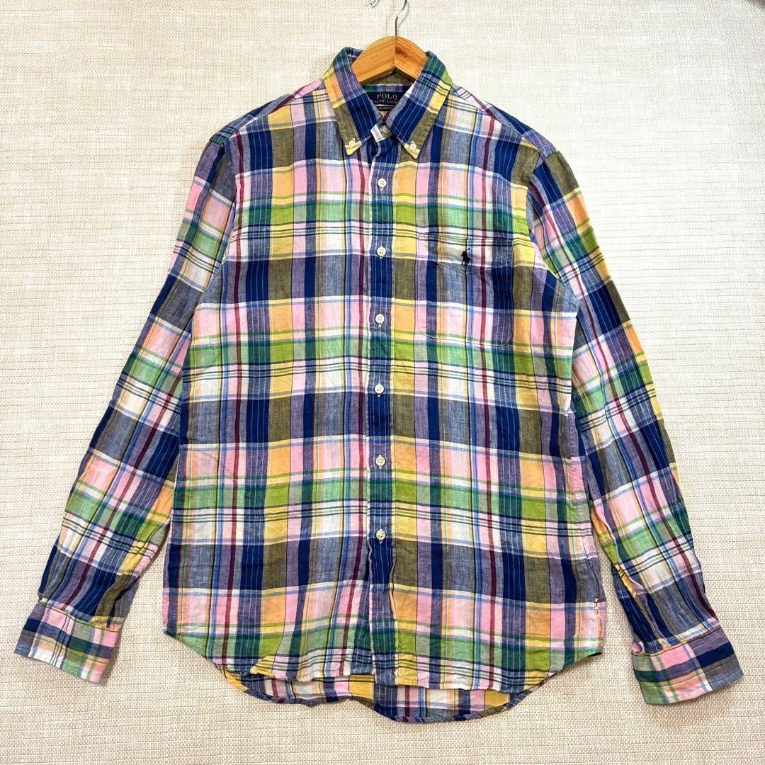 未使用品◇現行 ラルフローレン マドラスチェック リネンシャツ - メルカリ