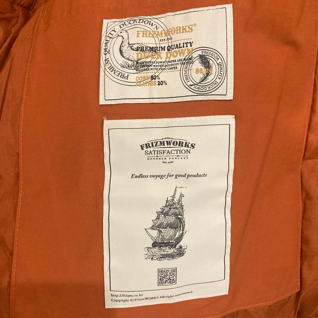美品】FRIZMWORKS フリズムワークス カラコラムダウン オレンジ M