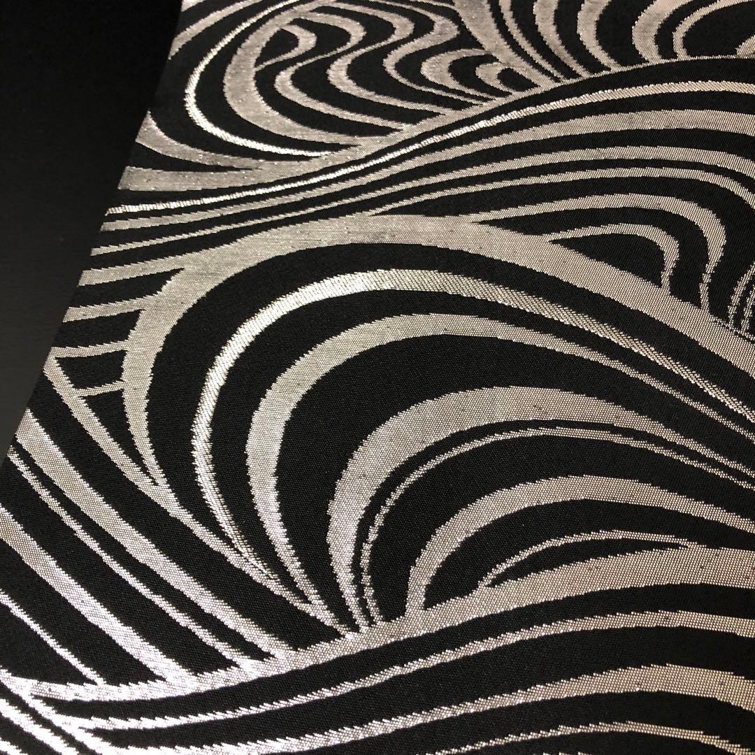 SO-750 名古屋帯 名古屋仕立て 六通 九寸 正絹 モダン 波 渦