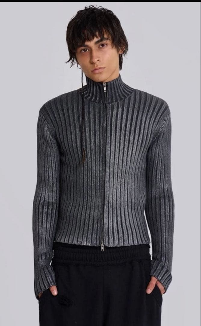 Jaded London 短丈ドライバーズニット Mサイズ グレー