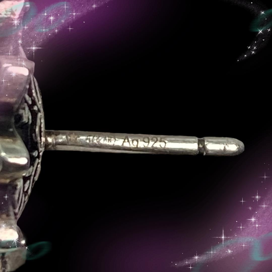 《美品》 グッチ　ピアス片耳　フラワー　カラーストーン　SV925　保存袋付き