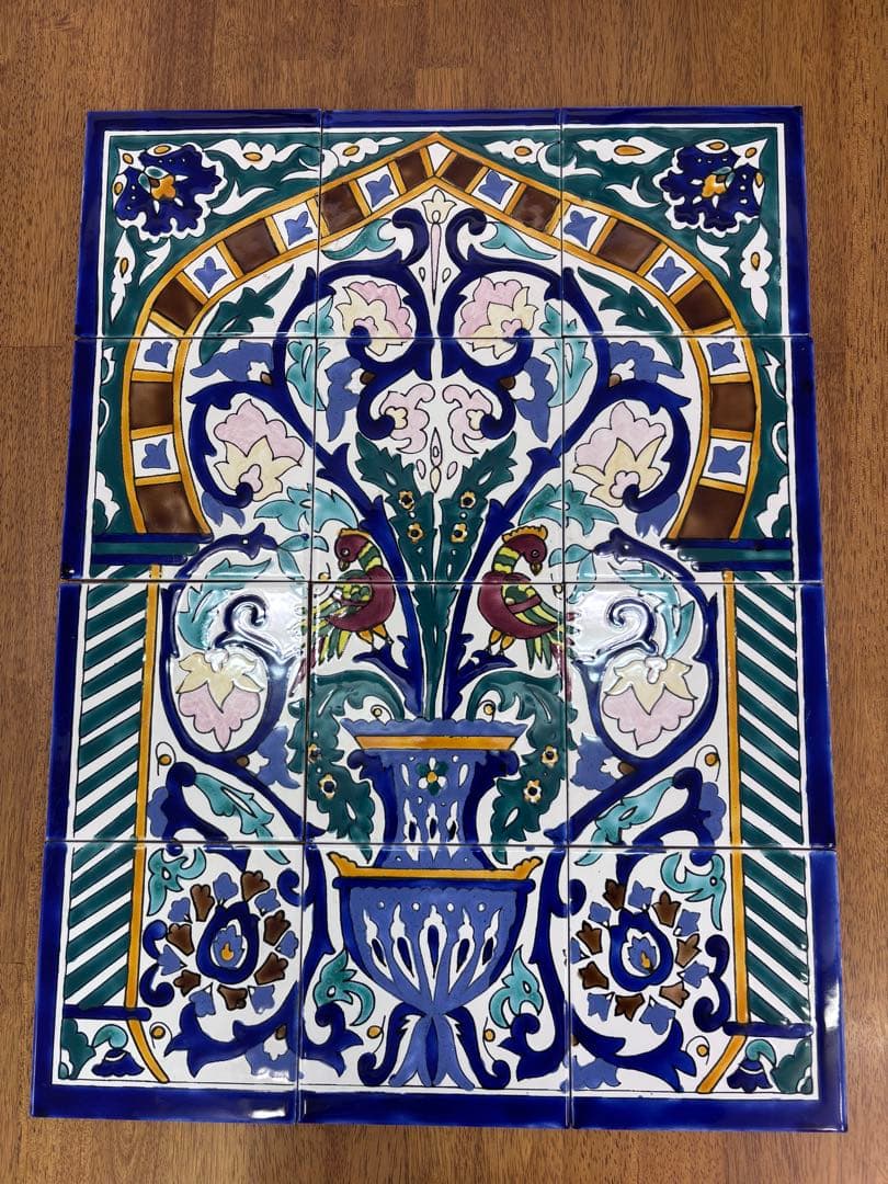 チュニジアンタイル　レリーフ チュニジア製手描きタイル 薄10X10 87 | マンゴロベ