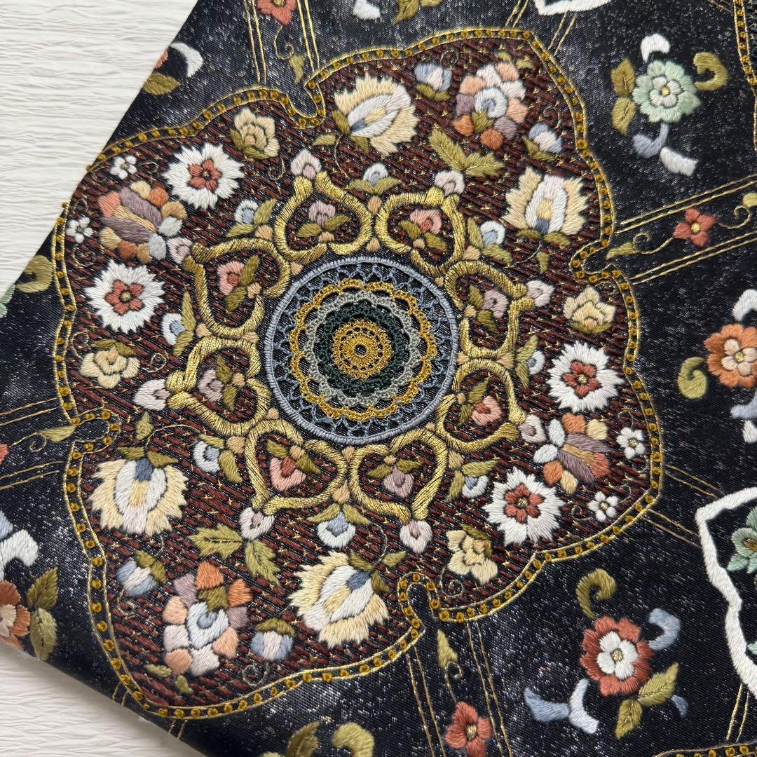 蘇州 汕頭 刺繍 菱華文 金糸 袋帯 正絹 - メルカリ