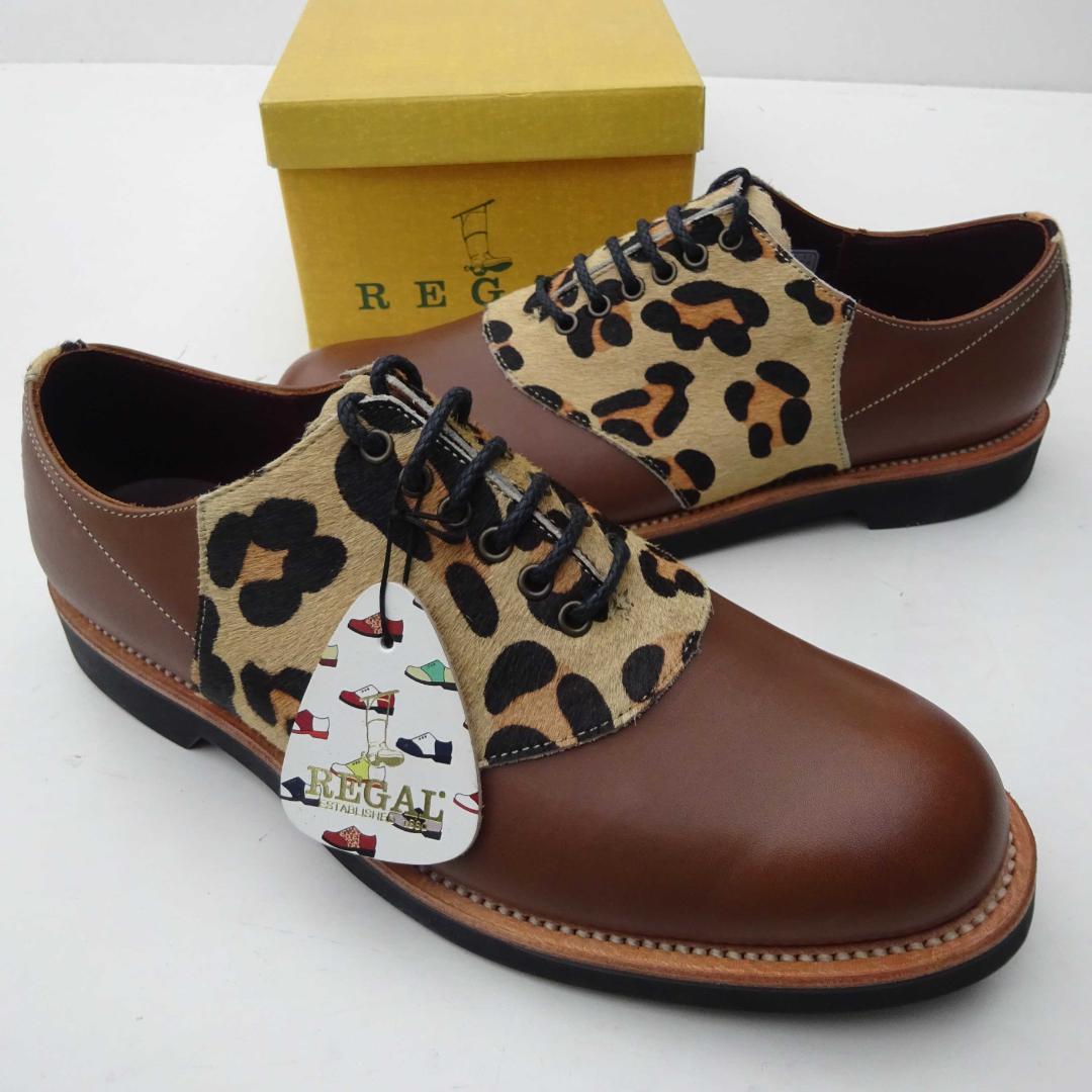 新品希少/限定 REGAL リーガル レオパード豹柄ヒョウ柄サドルシューズ