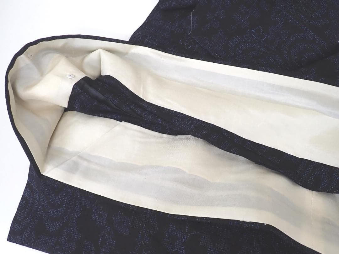 逸品 本場結城紬 証紙付 身丈157.5cm(+4cm) 真綿手紬 単衣仕立て