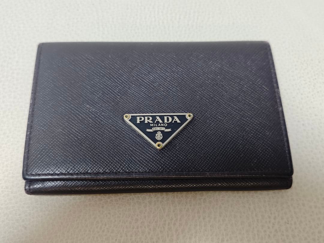 PRADA サフィアーノレザー 名刺入れ 黒 PRADA】プラダ サフィアーノレザー カードケース (PRADA/カードケース
