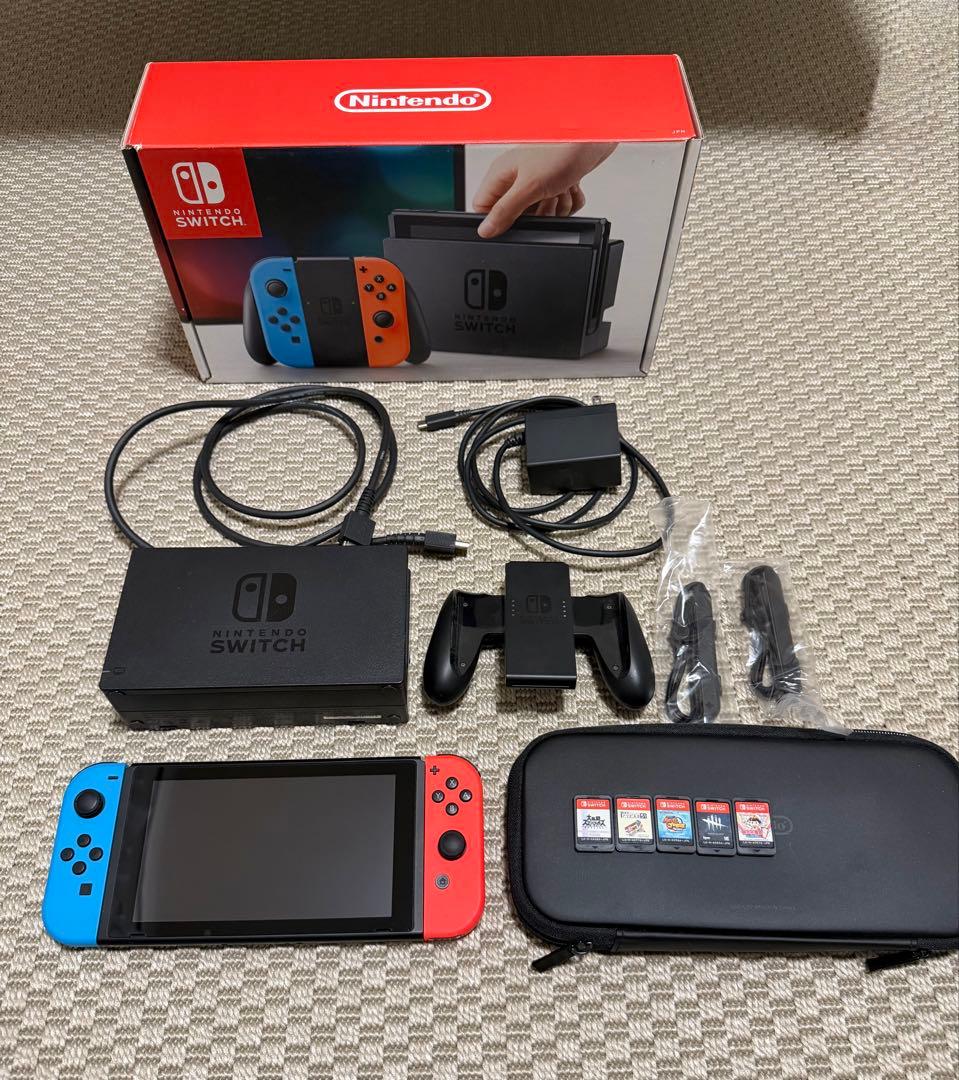 Nintendo Switch ネオンブルー/ネオンレッド 本体 ゲーム5本付き Nintendo Switch ネオンブルー・ネオンレッド 任天堂 ゲーム機 本体