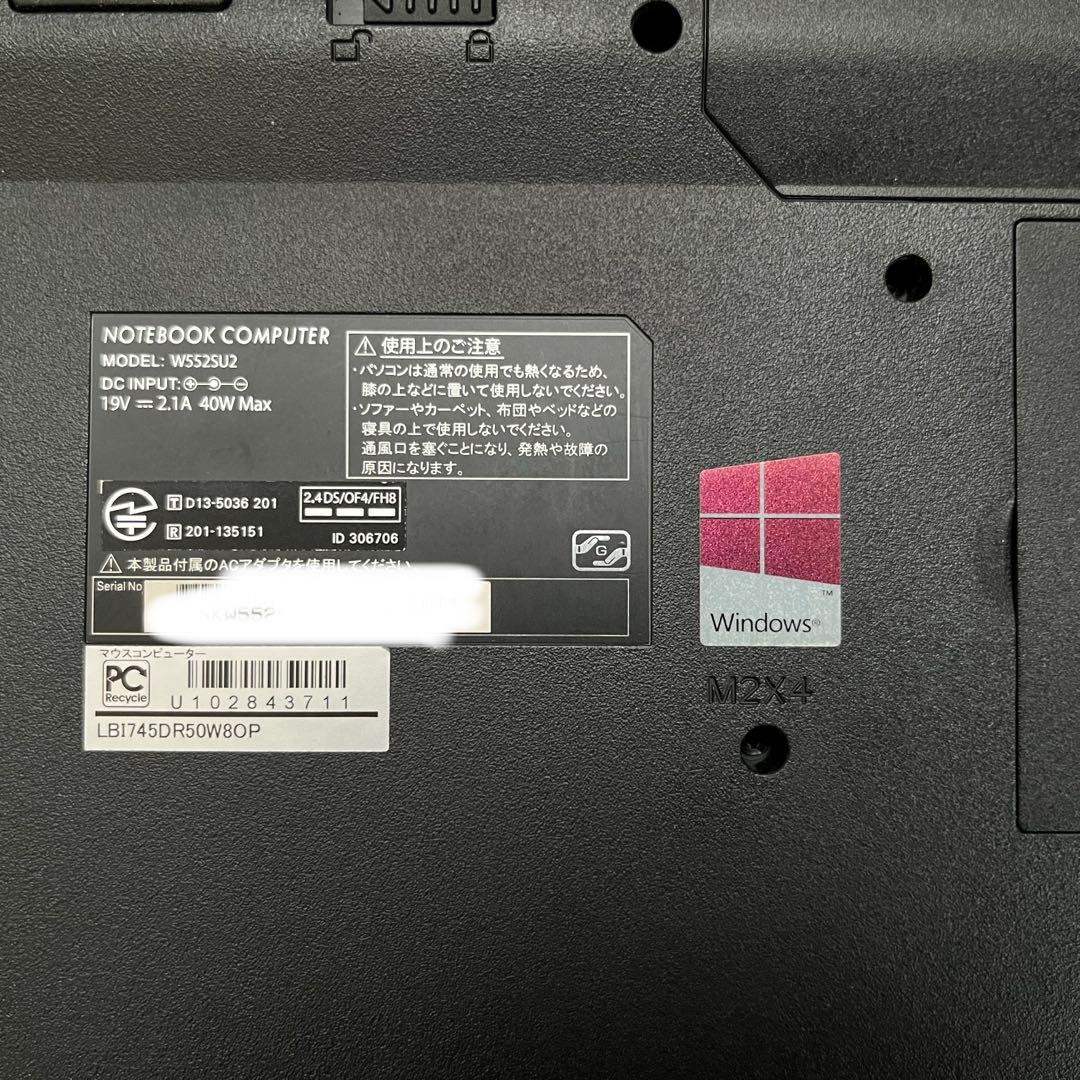 mouse computer ノートPC W552-SU2 Core i7