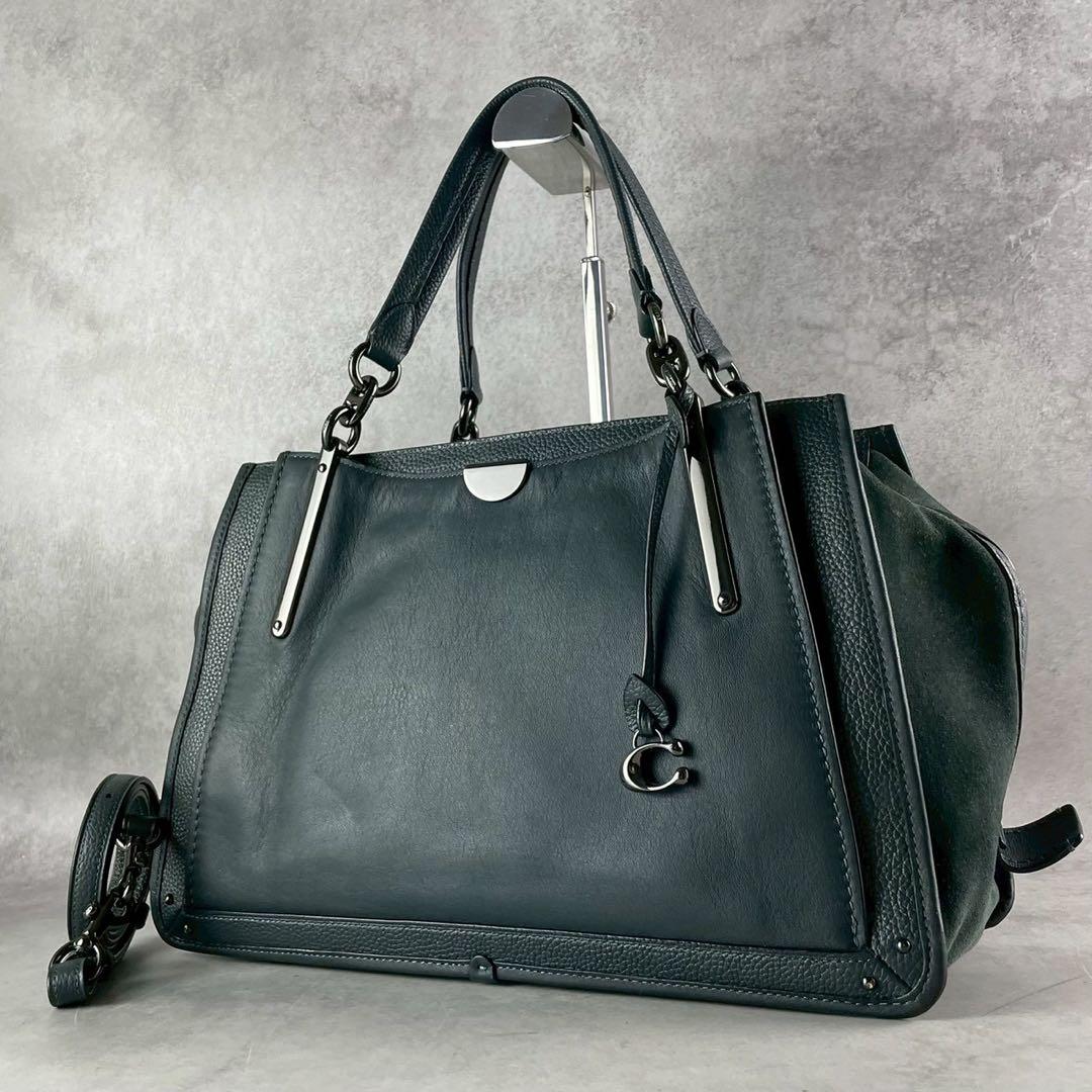 ✨美品✨コーチ　ドリーマー　ハンドバッグ　2way 斜めかけ　C金具　レザー　緑 美品✨コーチ ドリーマー ハンドバッグ 2way 斜めかけ ツイード レザー