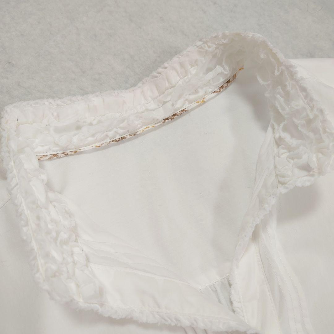 バーバリーブルーレーベル フリル ピンタック ホースロゴ刺繍 ブラウス