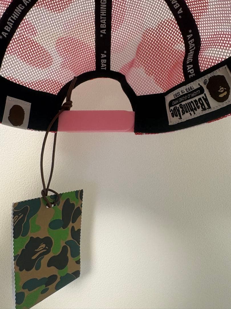 A BATHING APE カモフラージュキャップ ピンク タグ付き 新品未使用