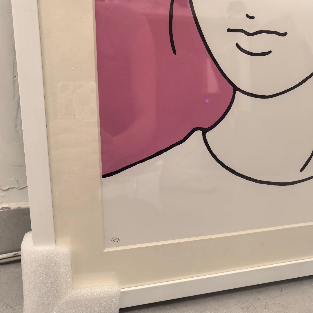 Kyne版画 村上隆 女性の顔 ピンク背景 - メルカリ