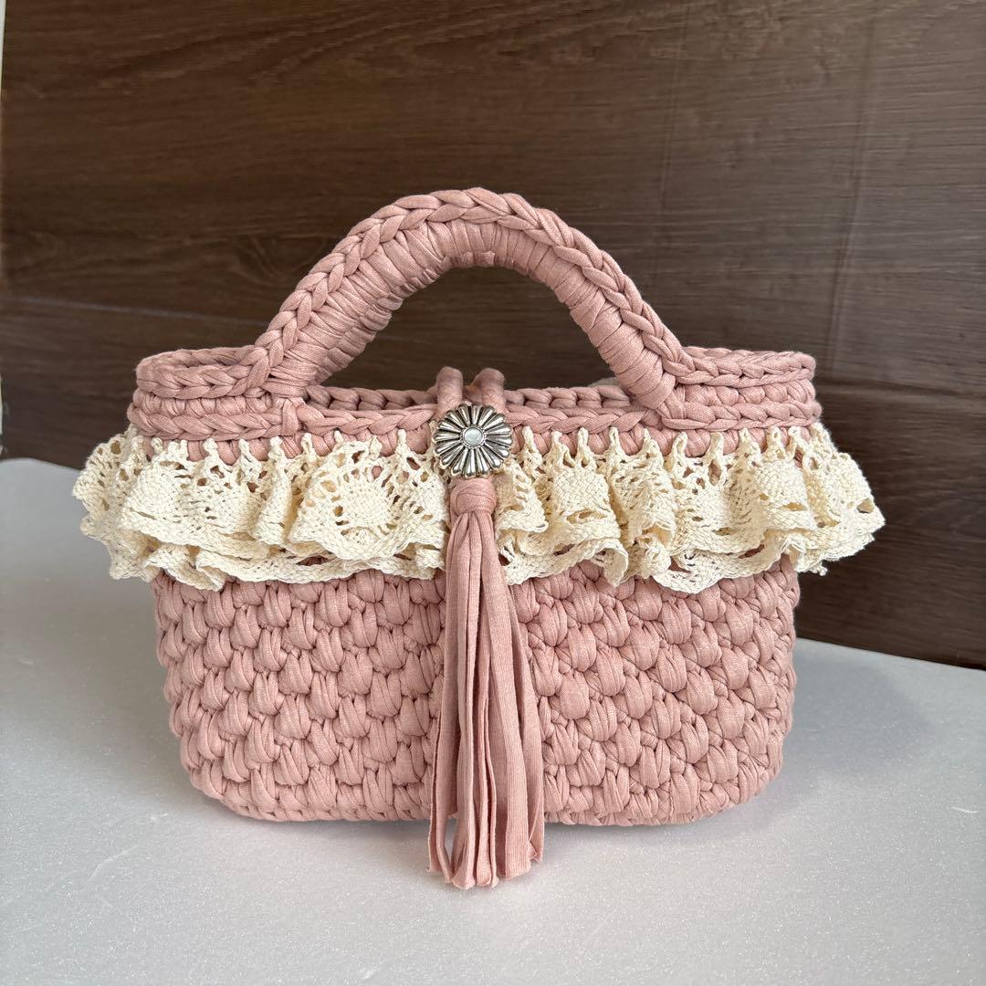 ズパゲッティ(Tシャツヤーン)♡ロシアヤーン♡マルシェバッグ♡トート