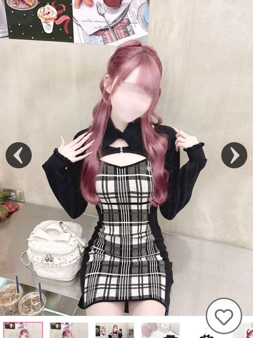 即購入⭕️ ハニーミュウ チェックレイヤードアンサンブルワンピース