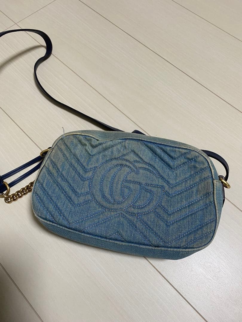Gucci デニムブルー ショルダーバッグ - メルカリ