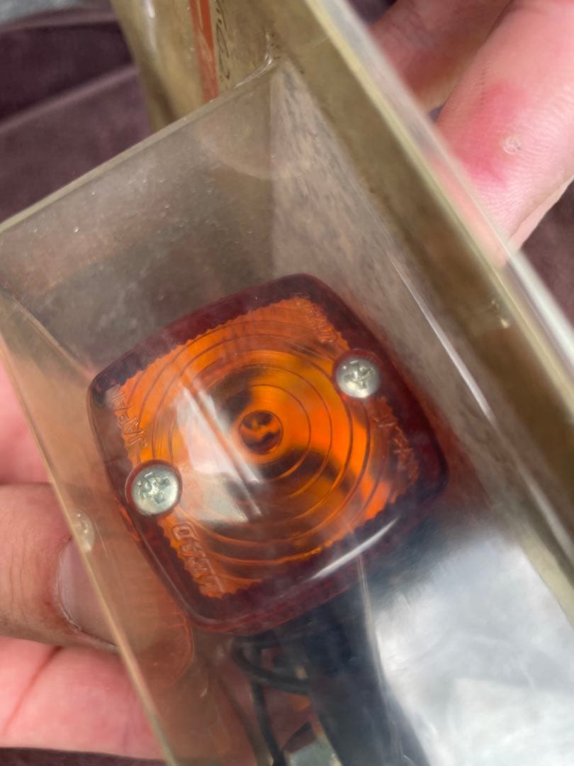 当時物新品 LEAD 角型 ウインカーランプ リード工業 黒ボディレンズ