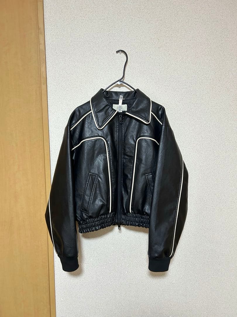 再販なし】ORO Buffing leather piping blouson