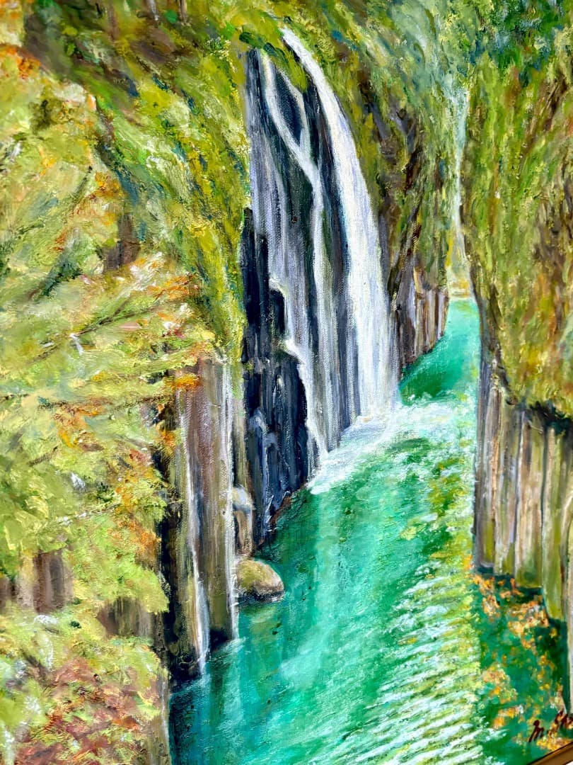 油彩原画 『高千穂峡』 F10号キャンバス 額装品 - メルカリ